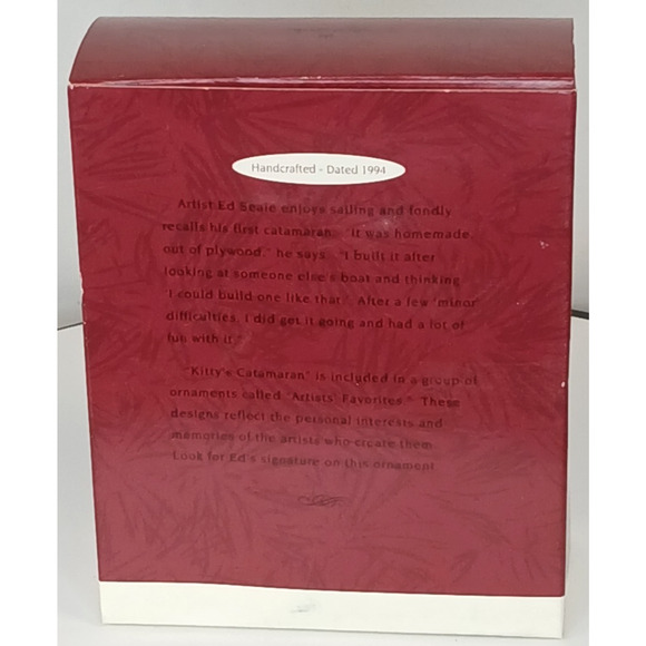 Hallmark Keepsake Ornament 1994 Kitty's Catamaran Artists' Favorites - Picture 3 of 12